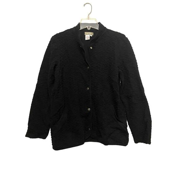 The‎ Territory Ahead Textured Cotton Snap Button Jacket Women Size Large Black - Picture 1 of 6